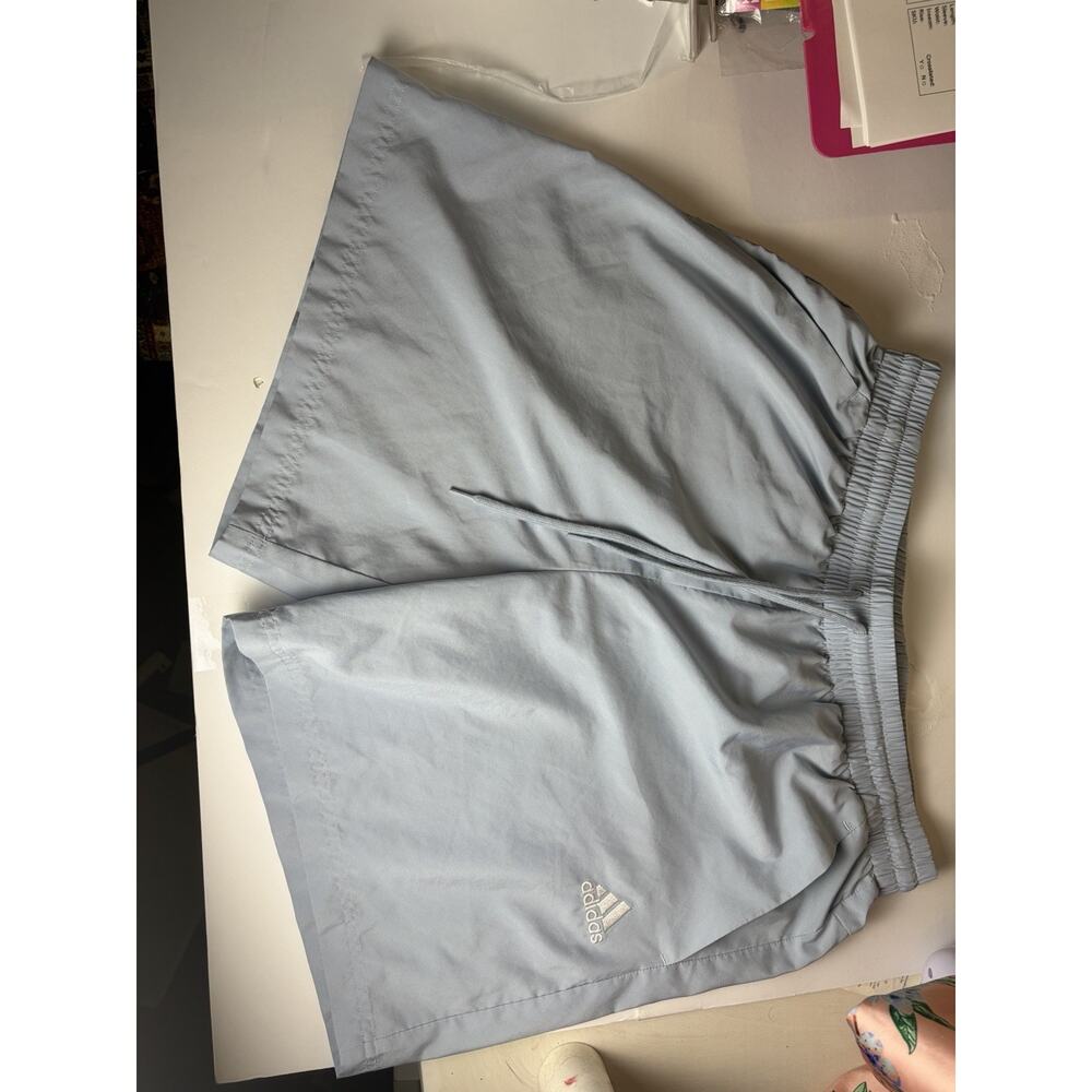 Light Blue Adidas Activewear Shorts Men’s Large Drawstring Lightweight